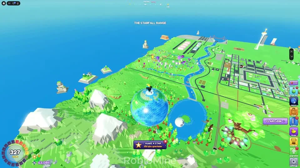 The Starfall Range banner over a wide map view
